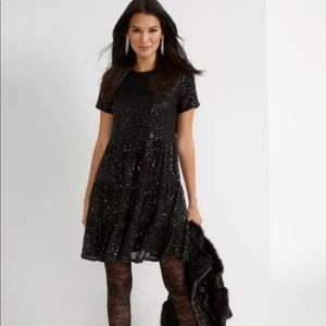 New York & Company Sequin Tiered Dress